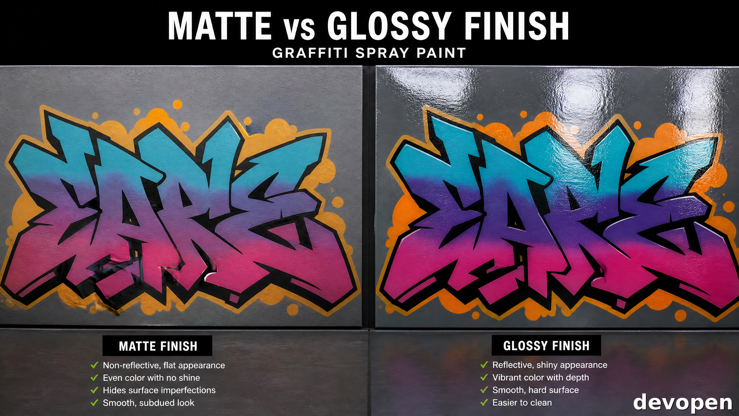 Matte vs Glossy Finish Graffiti Spray Paint: Choosing the Right Look